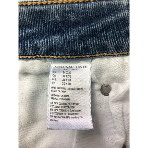 American Eagle Flex Men Blue Skinny Jeans Size 34x30 - Picture 4 of 8